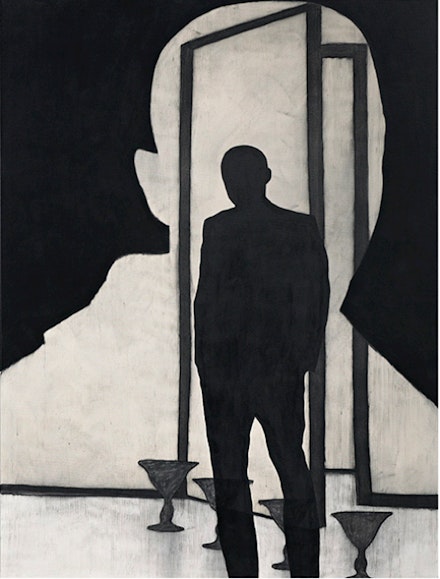 Max Neumann, <Em>Untitled, November</em>, 2013. Acrylic and charcoal on canvas, 78 5/8 x 59 inches. Courtesy Bruce Silverstein Gallery.