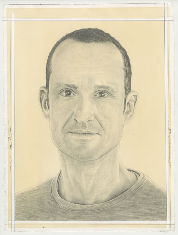 Portrait of Emil Lukas, pencil on paper by Phong Bui.