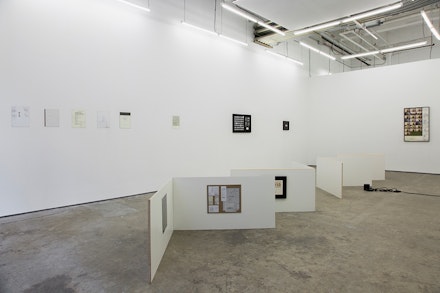 Installation view: Luke Stettner, <em>ri ve rr hy me sw it hb lo od</em>, Kate Werble Gallery, New York, 2019. Courtesy the artist and Kate Werble Gallery, New York. Photo: Gregory Carideo.