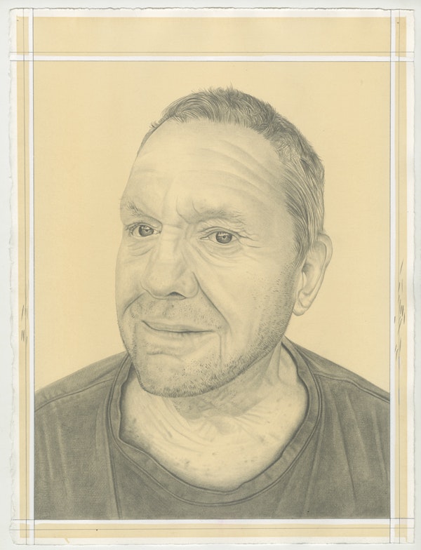 Portrait of Robert Grosvenor, pencil on paper by Phong Bui.