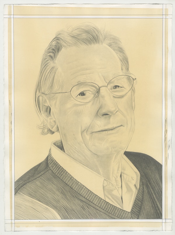 Portrait of Wayne Thiebaud, pencil on paper by Phong Bui.