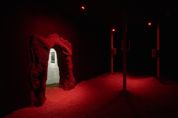 Installation view: <em>Libita Clayton, Quantum Ghost</em>, 2019. Commissioned and produced by Gasworks. Courtesy the artist. Photo: Andy Keate.
