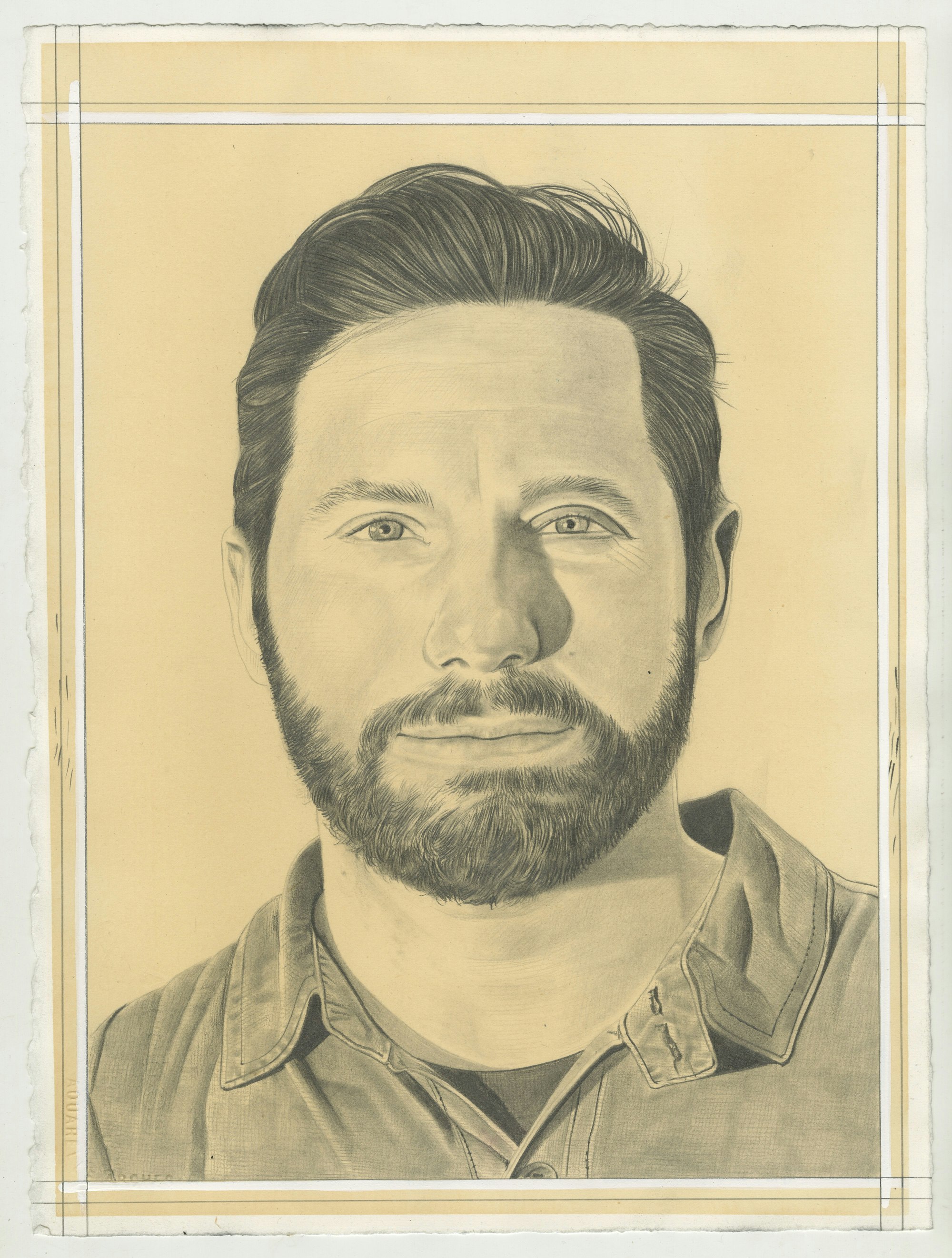 Portrait of Brett Wallace. Pencil on Paper by Phong Bui. 
