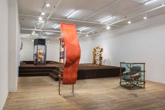 Installation view: <em>Jessi Reaves: II</em>, Bridget Donahue, New York, 2019. Photo: Gregory Carideo. © Jessi Reaves. Courtesy the artist and Bridget Donahue, New York.