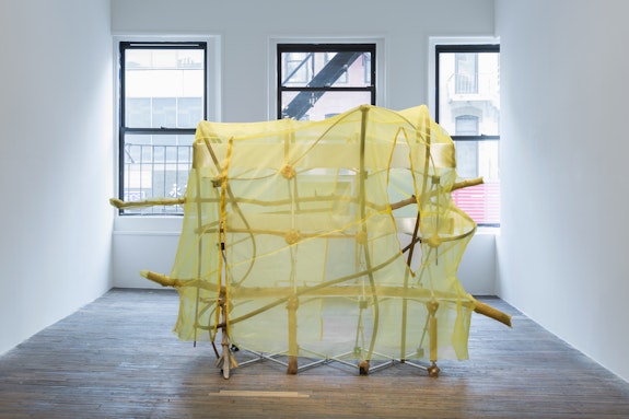 Installation view: <em>Jessi Reaves: II</em>, Bridget Donahue, New York, 2019. Photo: Gregory Carideo. © Jessi Reaves. Courtesy the artist and Bridget Donahue, New York.