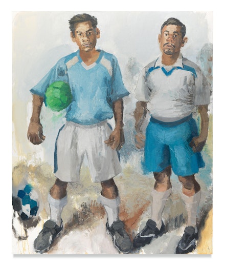 John Sonsini, <em>Sergio and Francisco</em>, 2014/2019. Oil on canvas, 72 x 60 inches. Courtesy the artist and Miles McEnery Gallery, New York, NY.</p>