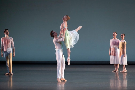 Sara Mearns and Russell Janzen in the premiere of Justin Peck’s <em>Bright</em>. Photo: Erin Baiano.