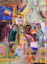 Diana Copperwhite, <em>Chemical Allegro</em>, 2019. Oil on canvas, 94 x 70 inches. Courtesy 532 Gallery Thomas Jaeckel, New York.