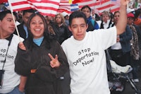 Immigrants rights protest, April 1, 2006. Photos by Matty Vaz.