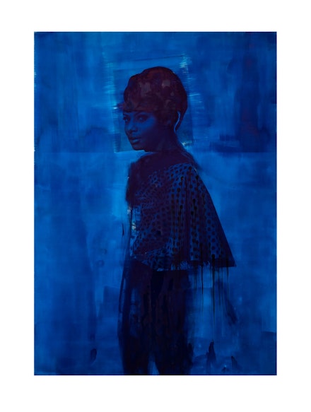 Lorna Simpson, <em>Source Notes</em>, 2019. Ink and screenprint on gessoed fiberglass, 144 x 102 x 1 3/8 inches. © Lorna Simpson. Courtesy the artist and Hauser & Wirth. Photo: James Wang.