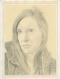 Portrait of Shara Hughes, pencil on paper by Phong Bui.