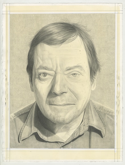 Portrait of Robert Ryman, pencil on paper by Phong Bui.
