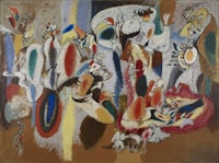 Arshile Gorky, <em>The Liver is the Cock's Comb,</em> 1944. Oil on canvas, 73 x 98 1/2 inches. Buffalo, New York, Collection Albright-Knox Art Gallery.