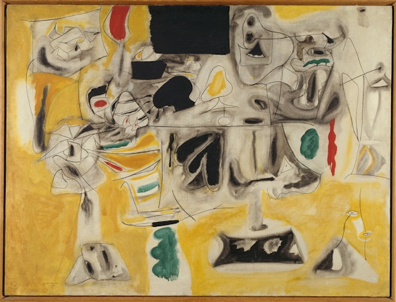 Arshile Gorky, <em>Landscape-Table,</em> 1945. Oil on canvas, 36 x 48 inches. Paris, Centre Pompidou, Musée national d'art moderne, Centre de création industrielle.