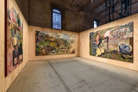 Installation view: 58th International Art Exhibition - La Biennale di Venezia, <em>May You Live In Interesting Times,</em> with work by Michael Armitage. Photo: Andrea Avezzù.