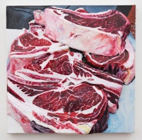 Gina Beavers,<em> Local Pasteurized Beef</em>, 2014. Acrylic on canvas. Courtesy the artist.