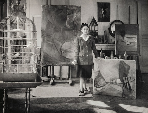 Brassaï, <em>Dora Maar dans son atelier rue de Savoie</em>, 1943. Silver gelatin print, 9 x 12 inches. Musèe national Picasso. © Adagp, Paris 2019. © Estate Brassaï - RMN-Grand Palais.