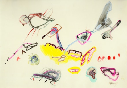 </p><p>Eva Hesse, No title, 1964. Collage, gouache, watercolor, ink and graphite on paper, 11 5/8 x 16 5/8 inches. Allen Memorial Art Museum. Gift of Helen Hesse Charash, 1983.</p>