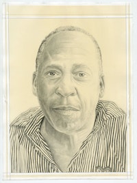 Portrait of Henry Taylor, pencil on paper by Phong Bui.