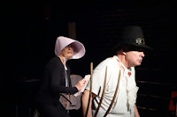 Left to right: Sarah Germain Lilly and T. Scott Lilly in Walter Corwin’s <em>Con Hand Cabaret</em>. Courtesy Theater for the New City.