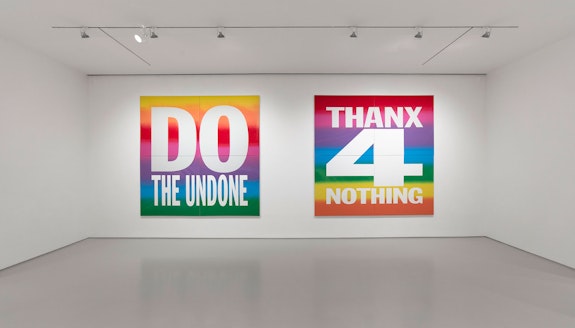 Installation view: <em>John Giorno: DO THE UNDONE</em>, Sperone Westwater, New York, 2019. Courtesy Sperone Westwater, New York.