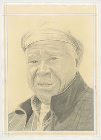 Portrait of Melvin Edwards, pencil on paper by Phong Bui.