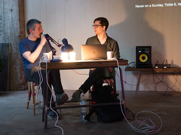 Art, Architecture, and Ecology: A Transcontinental Dialog between Gio Sumbadze and Greg Lindquist. 31 May 2019, Stamba Loggia. Photo: Theresa Daddezio.