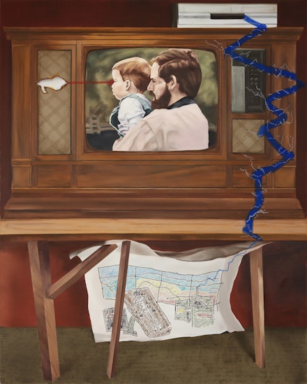 Alex Sewell,<i> Funeral Parlor </i>, 2019.Oil on canvas, 60 x 48 inches.