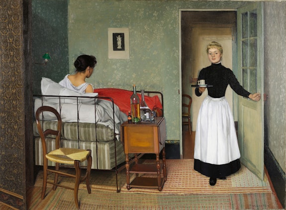 Félix Vallotton, The Sick Girl, 1892. Oil on canvas, 28 7/8 x 39 1/2 inches. Kunsthaus Zürich. Association of Zürich Art Friends, Bequest of Dr H. U. Doerig, with the contribution of Annette Bühler, 2016. © Kunsthaus Zürich.