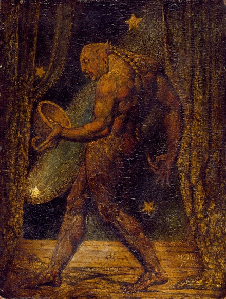 William Blake, <em>The Ghost of a Flea</em>, c.1819. Graphite on paper, 7 7/8 x 6 inches. Private Collection.
