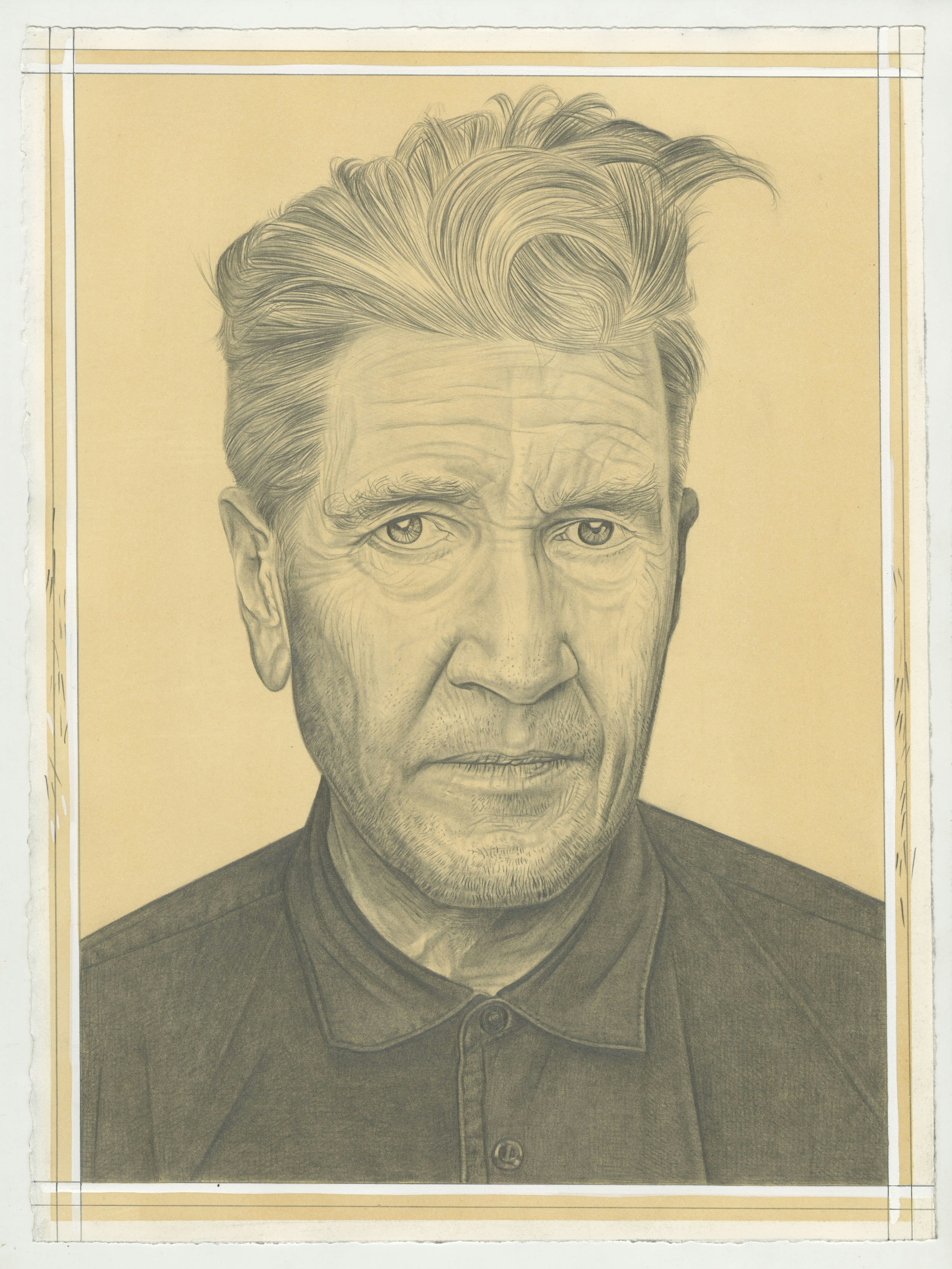 Portrait of David Lynch. Pencil on paper by Phong Bui. 
