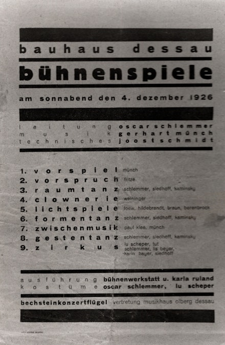 Bauhaus Program 1926. Courtesy Mark Franko.