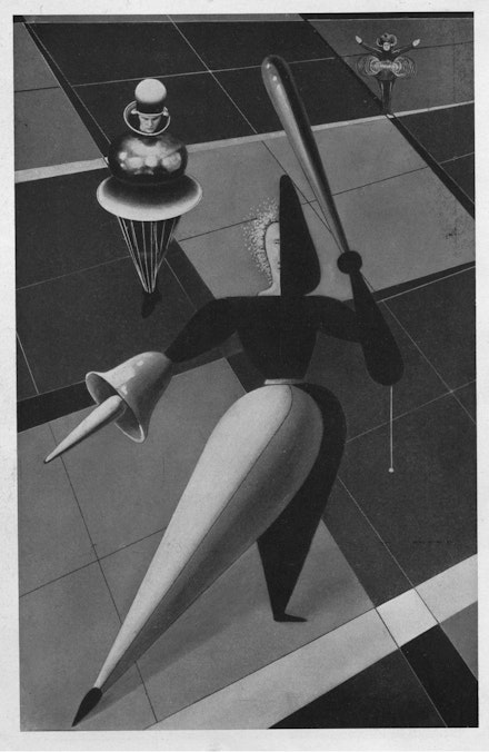 <em>Oskar Schlemmer, Figurines in Space: Study for the Triadic Ballet, c. 1924. The Museum of Modern Art. Digital Image © The Museum of Modern Art/Licensed by SCALA / Art Resource, NY. </em>