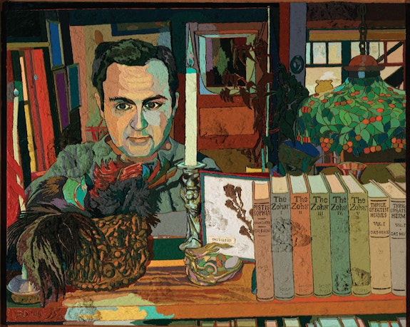 Jess, <em>The Enamord Mage: Translation #6</em>, 1965. Oil on canvas over wood, 24 x 30 inches. Collection of The M. H. de Young Memorial Museum, Fine Arts Museums of San Francisco. © The Jess Collins Trust.