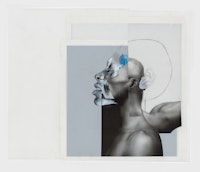 <em>Ernesto</em>, 2019, cut-and-pasted printed paper, charcoal, graphite, and color pencil on Yupo paper, 14 1/4 x 16 3/4 in. Courtesy of David Nolan Gallery and Wardell Milan.