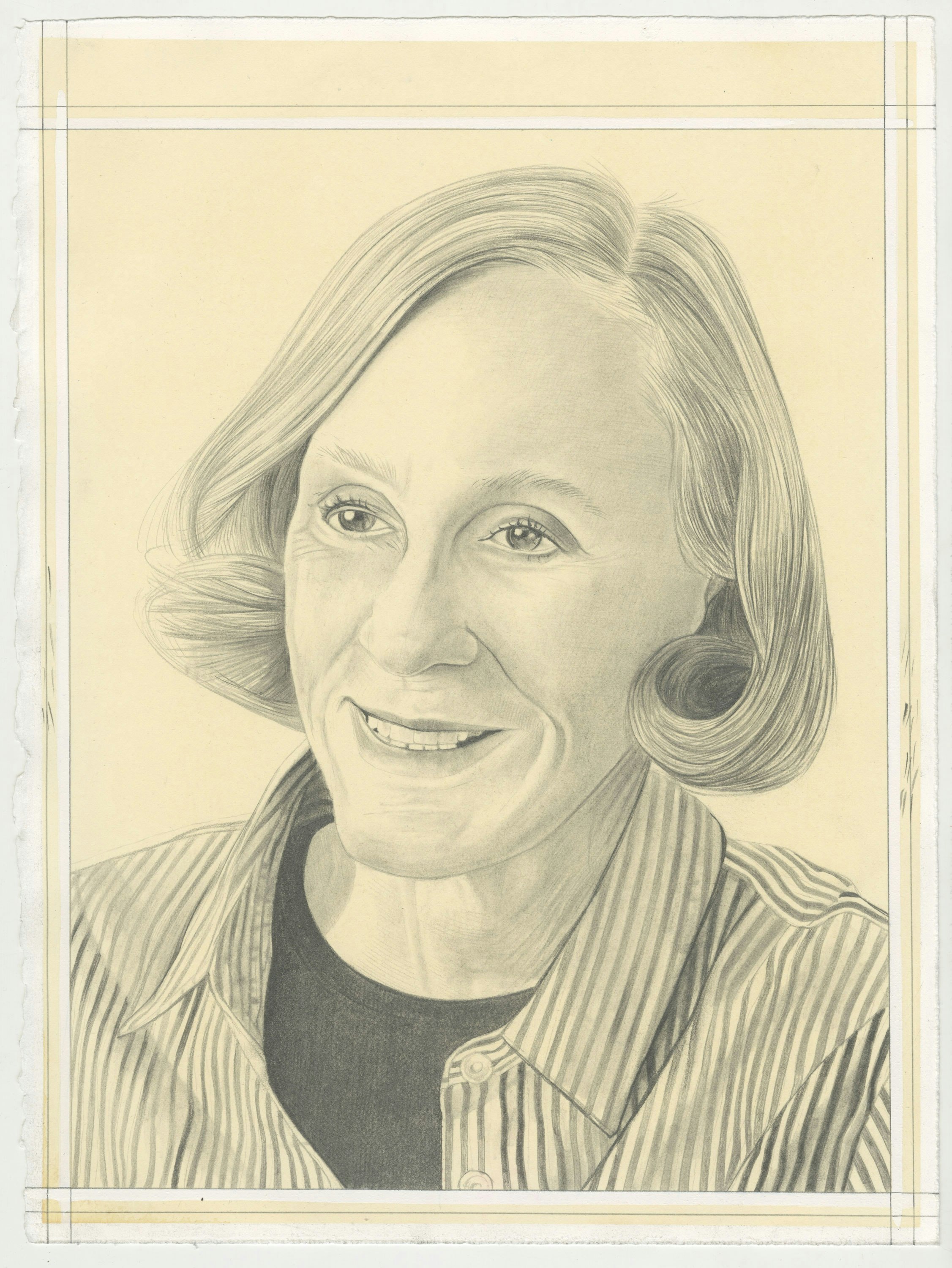Portrait of Helen Pashgian, pencil on paper by Phong H. Bui.