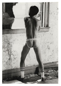 Alvin Baltrop, The Piers (young man wearing Jockstrap), n.d. (1975-1986). Gelatin silver print, 6 1/2 x 4 1/2 inches. Courtesy The Alvin Baltrop Trust, © 2010, Third Streaming, NY, and Galerie Buchholz, Berlin/Cologne/New York.