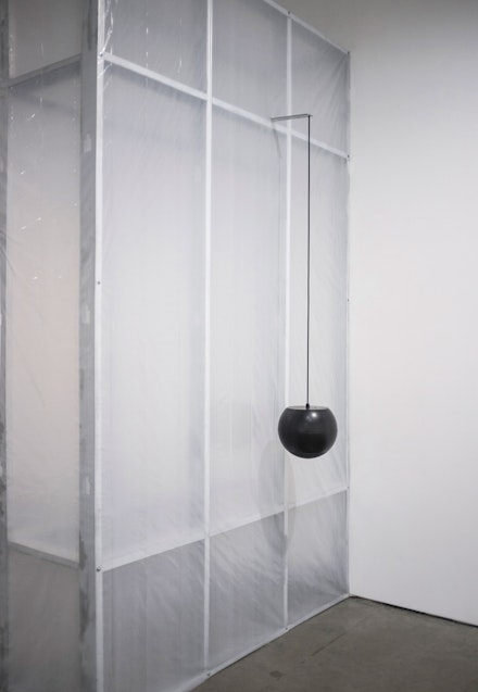 Installation view: <em>Jesse Chun and Tiffany Jaeyeon Shin: stain begins to absorb the material spilled on</em>, DOOSAN Gallery, New York, 2020. Courtesy Jesse Chun and Tiffany Jaeyeon Shin.