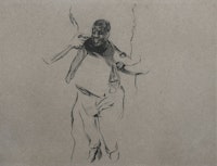 Shaun Leonardo, <em>Freddie Gray (drawing 2)</em>, 2015. Charcoal on paper, 8 1/2 x 11 inches. Courtesy the artist.