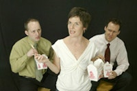 <i>13P’s production of The Internationalist, by Anne Washburn. Left to right: Travis York, Kristen Kosmas, Gibson Frazier. Photo by Carol Rosegg.</i>