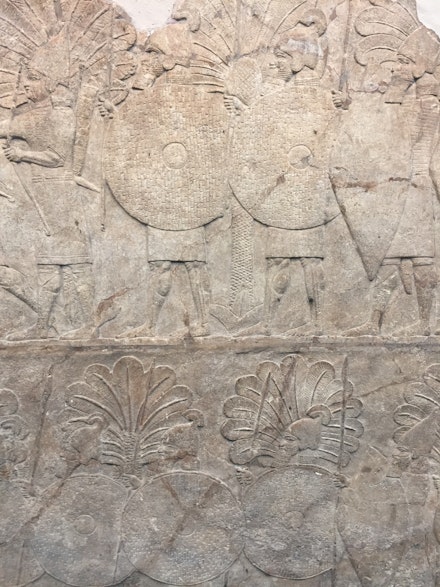 Detail of wall slab from Sennacherib's “Palace without Rival” at Nineveh, now in the British Museum. 