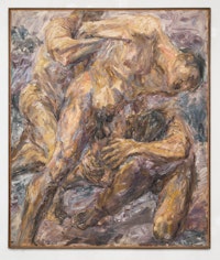 Philip Pearlstein, <em>The Capture</em>, 1954. Oil on canvas, 48 x 40 inches. Courtesy Betty Cuningham Gallery.