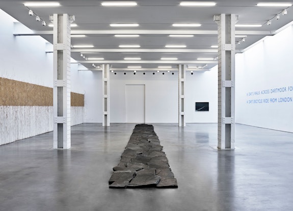 Installation view: <em>Richard Long: FROM </em>A ROLLING STONE<em> TO NOW</em>, Lisson Gallery, New York, 2020. © Richard Long. Courtesy Lisson Gallery.