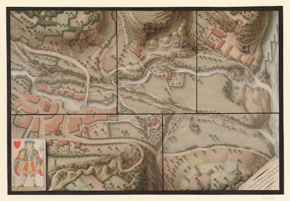 Jean-Jacques Lequeu, <em>Geometric Map</em>. Pen and black ink, watercolor. Bibliothèque nationale de France, Departement des Estampes et de la photographie.