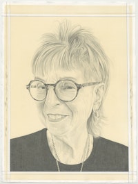 Portait of Audrey Flack, pencil on paper by Phong H. Bui.