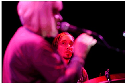 Genesis and Edley performing with Tony Conrad at the HAU2, Berlin, 2011