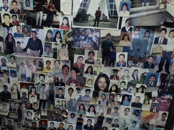 These are ex-votos and photos of thousands of Ecuadorian migrants left in the church of the 