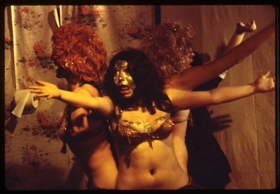 Penny Arcade in Jackie Curtis's <i>Heaven Grand In Amber Orbit</i> at Gotham Arts Theater, New York, 1969. Photo by Jaimie Andrews.