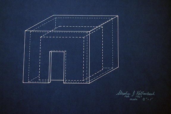 Stephen Kaltenbach, <em>Room Cube</em>, 1967. Blueprint, 18 x 24 inches. Courtesy the artist.