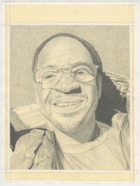 Portrait of Lyle Ashton Harris, pencil on paper by Phong H. Bui.